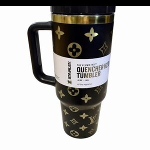 Stanley Black/ Gold/ colored Patterned Quencher Tumbler with Handle 40oz w/straw